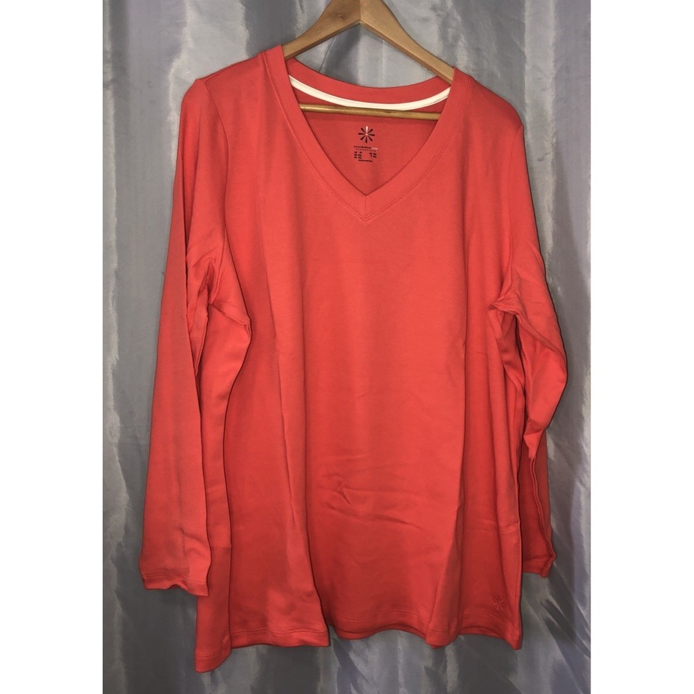 Isaac Mizrahi Live Essentials Coral Rouge V Neck Tunic Size 2XL NEW IN BAG